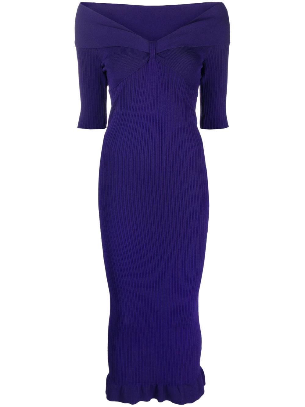Abito viola scollo a barca A04905702 0269 PHILOSOPHY DONNA 