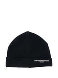 Blue cap with logo details