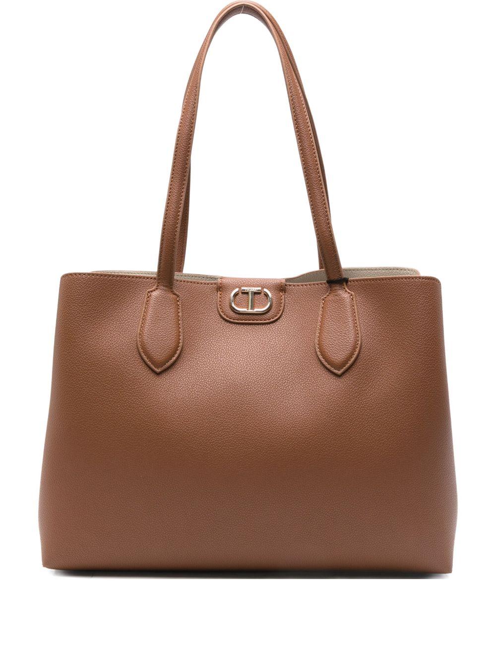 Borsa Tote Marrone con Logo Ovale 252TB7150 12683 TWINSET 