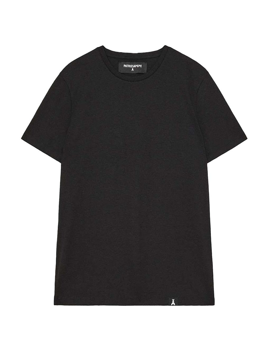 T-shirt nera basic mini etichetta fly