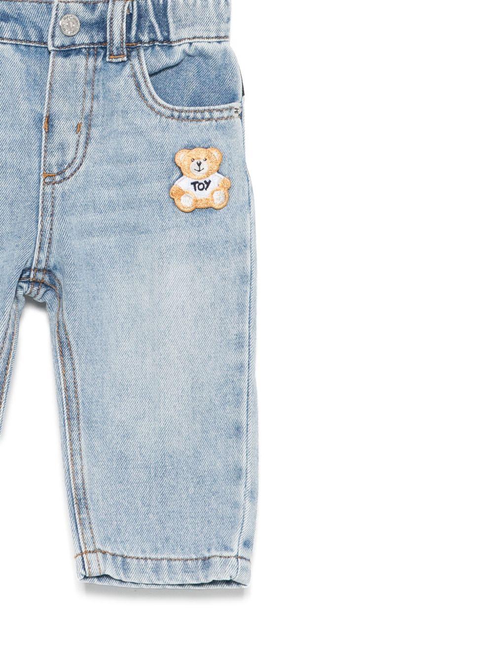 Jeans chiaro mini teddy ricamo neonata