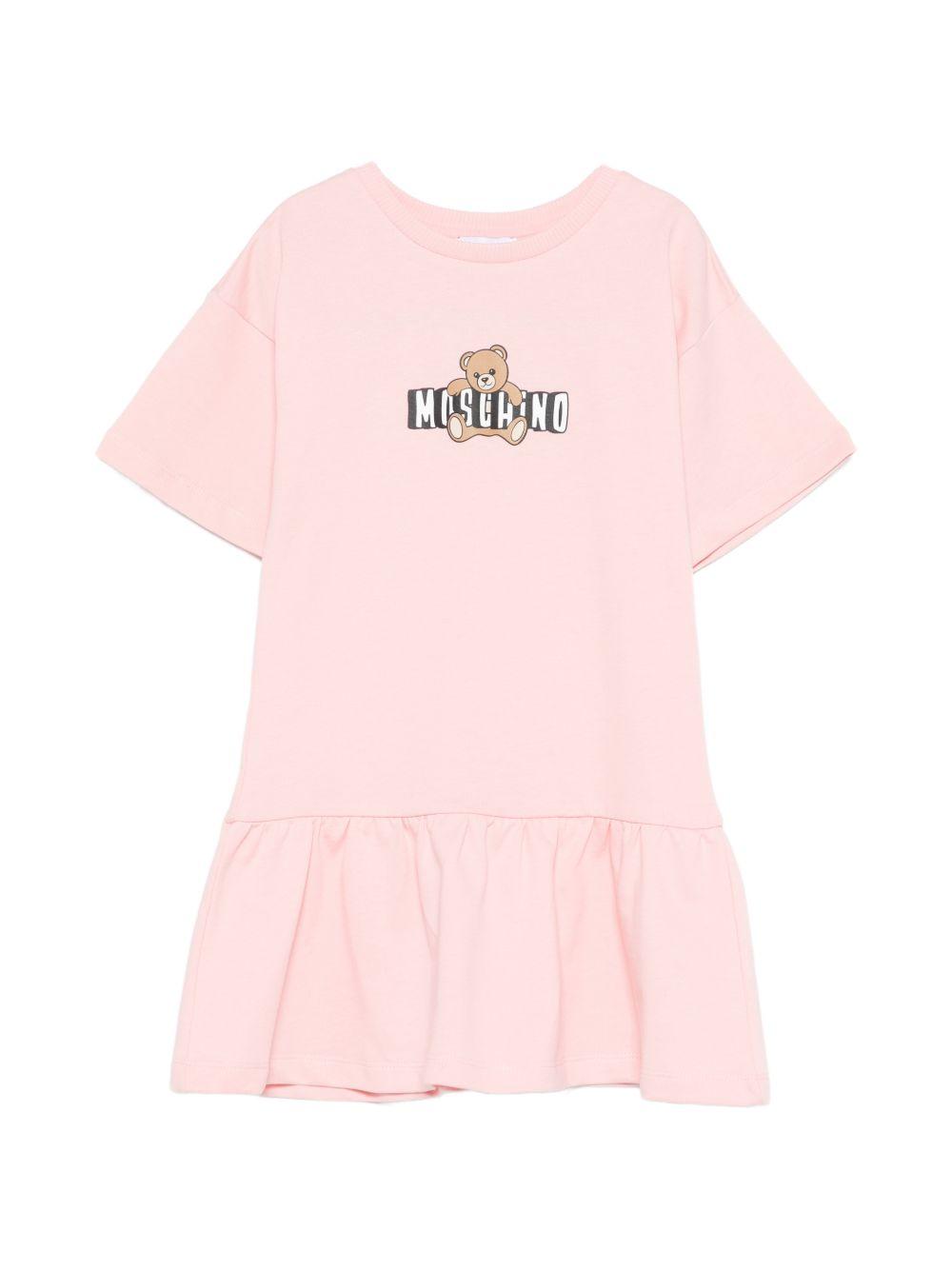 Abito in felpa con balza HDV0HLLCA19 50209 MOSCHINO KIDS 