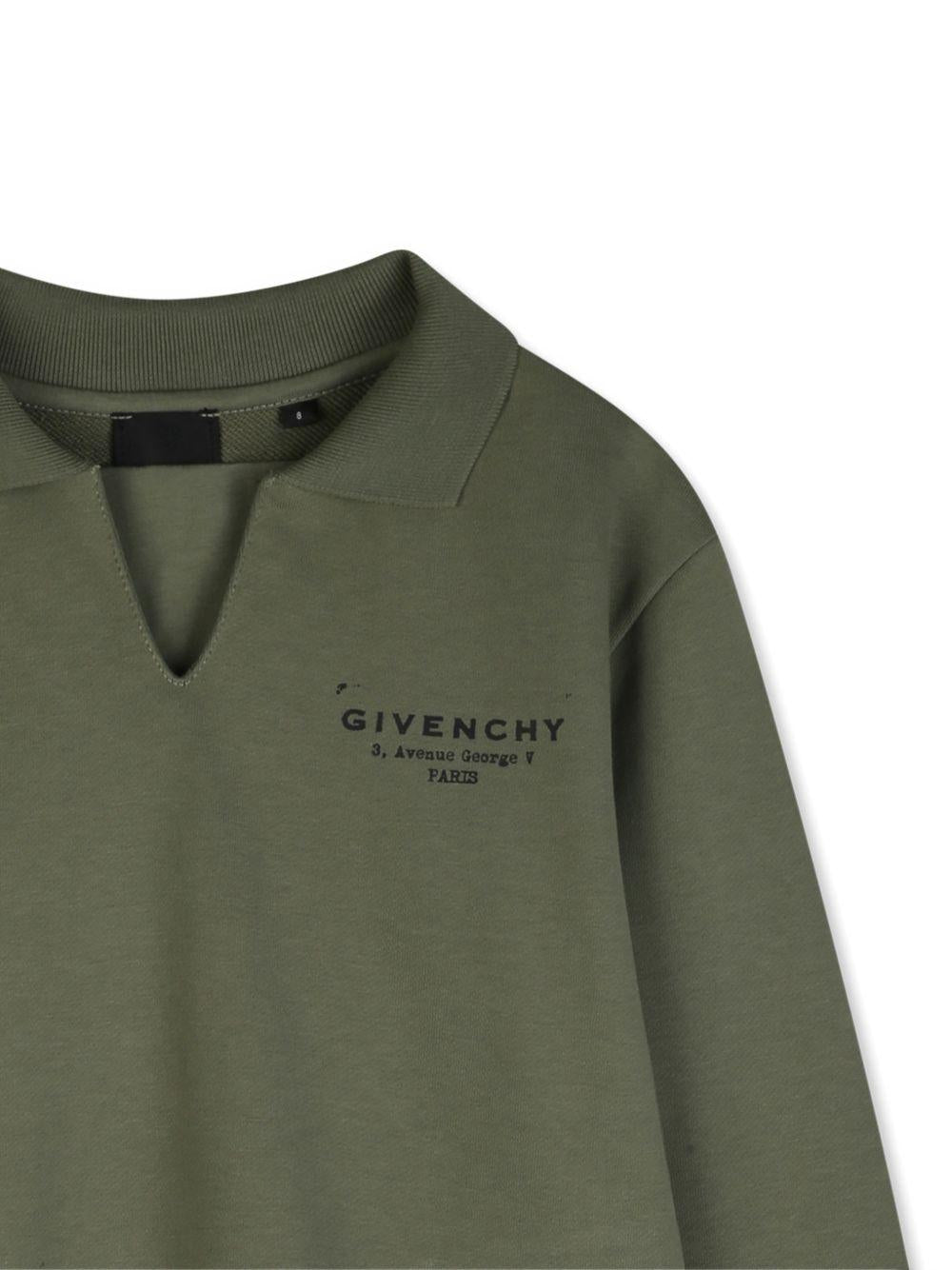 Felpa polo in lino con colletto H31096 645 GIVENCHY KIDS 
