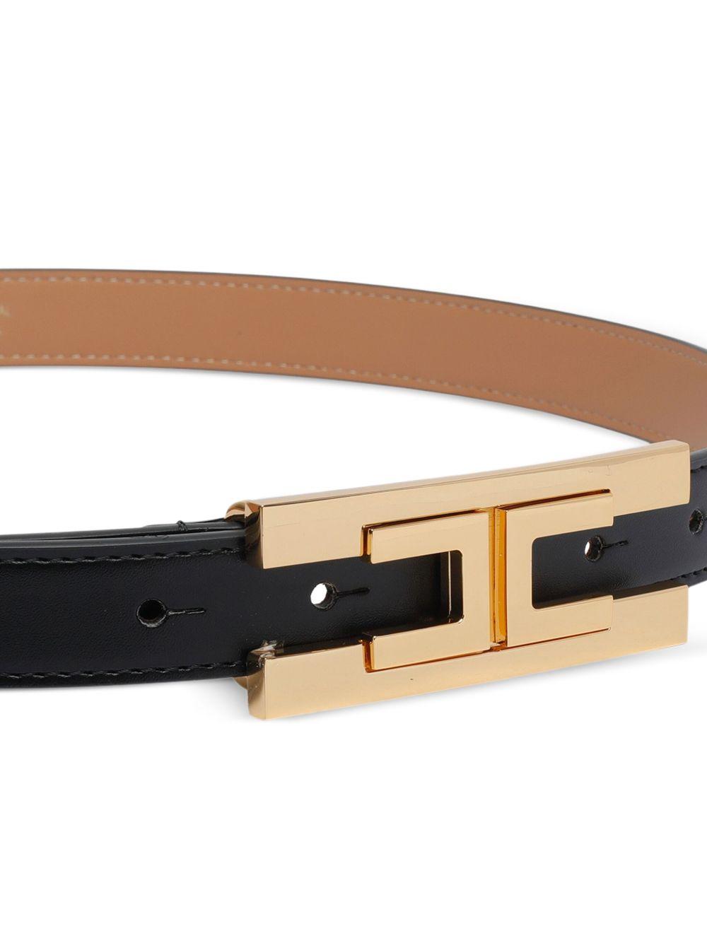 Cintura Nera con Fibbia Rettangolare Oro CT72S57E2 110 ELISABETTA FRANCHI 