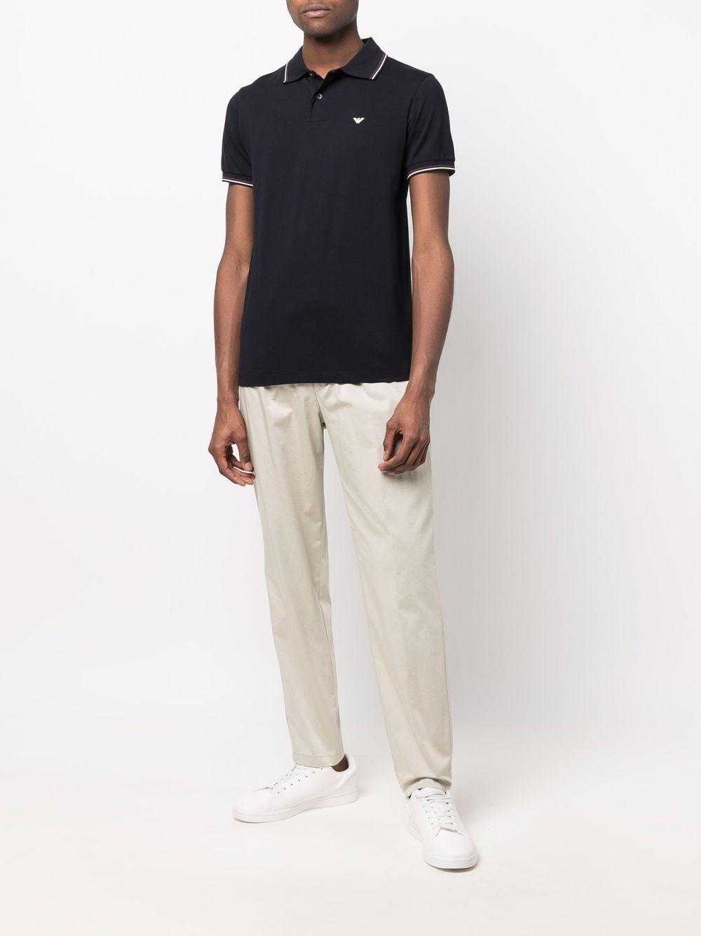 Polo blu con profili a righe 8N1FB41JPTZ 0920 EMPORIO ARMANI 