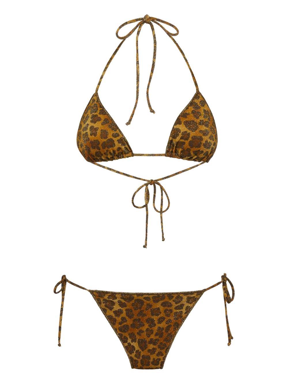 Bikini classico in lurex Leah Marielle con stampa animalier LEH0009MRL00100 01433H MC2 SAINT BARTH 