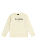 Beige Sweater with Embroidered Logo