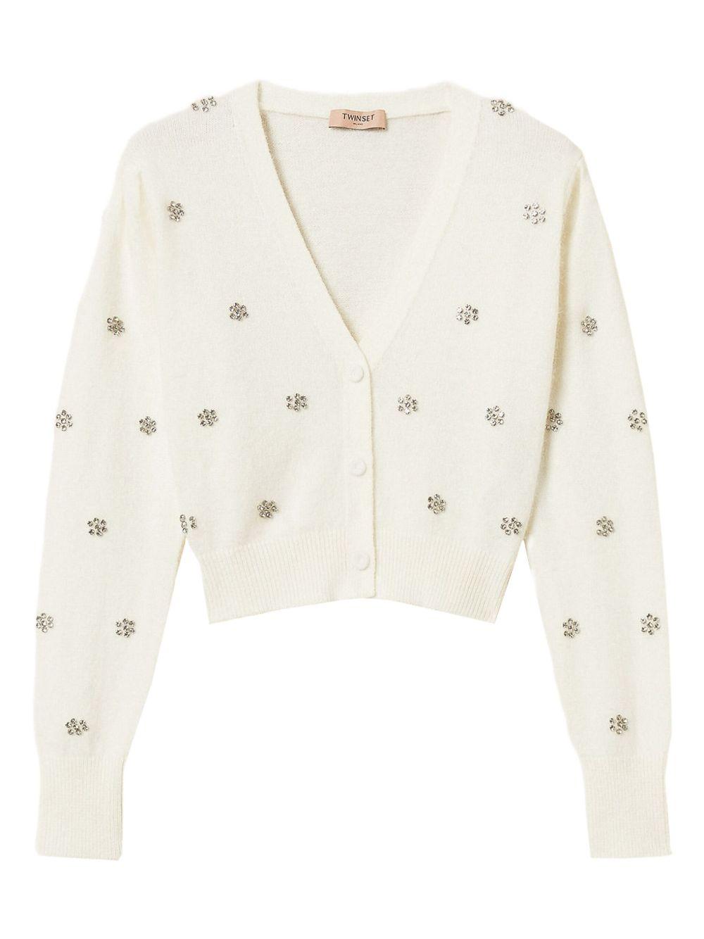 Cardigan Corto in Maglia con Strass 252TT3180 00282 TWINSET 