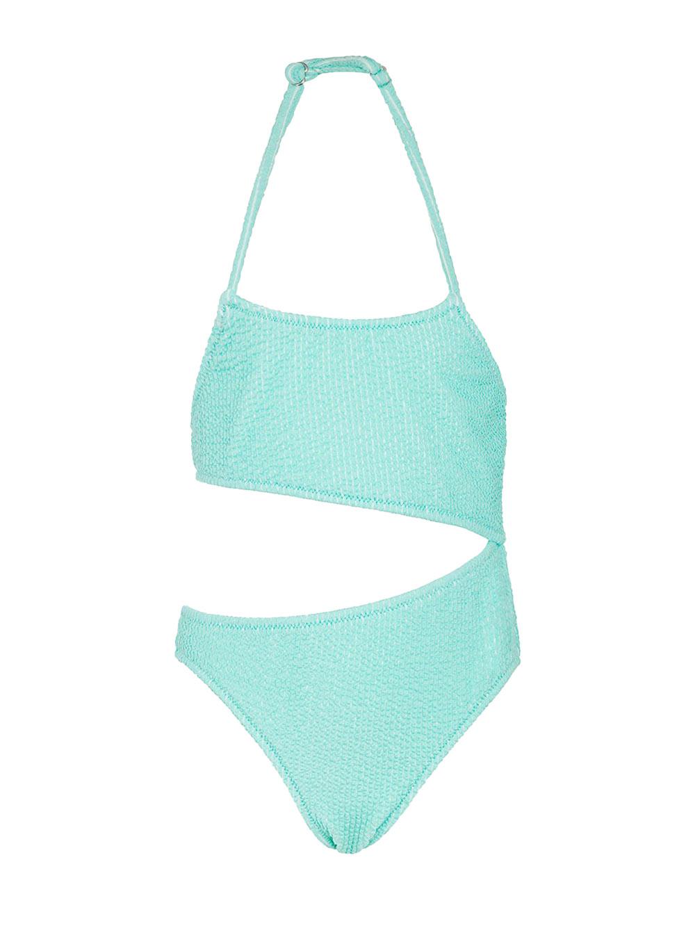 Costume intero verde acqua cut-out laterale