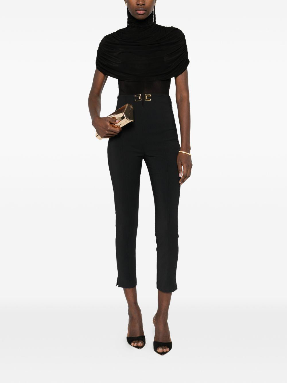 Pantaloni a vita alta con chiusura metallica PA16361E2 110 ELISABETTA FRANCHI 