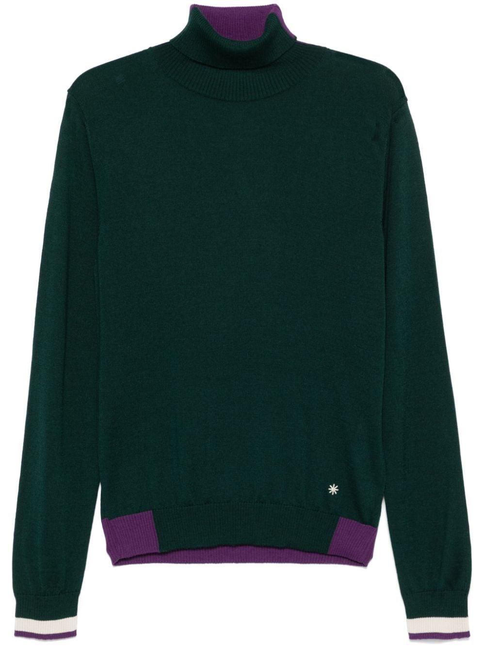 Dolcevita verde/viola lana vergine 3732M541243851 40 MANUEL RITZ 