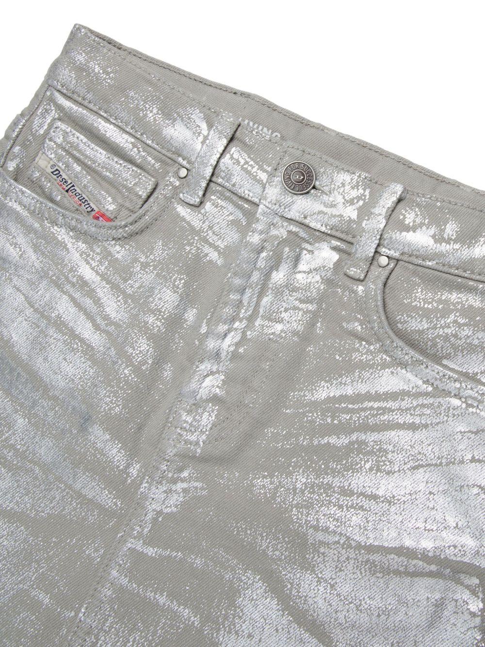 Gonna in denim laminato argento J02550KXBRQ K917 DIESEL KIDS 