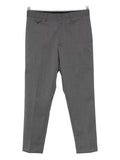 Grey trousers with pockets and front fastening