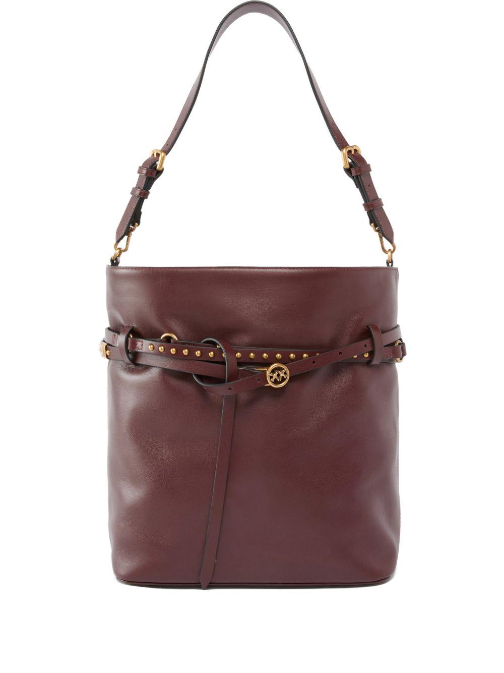 Zaino in pelle bordeaux con borchie 106339A0QO R49Q PINKO 