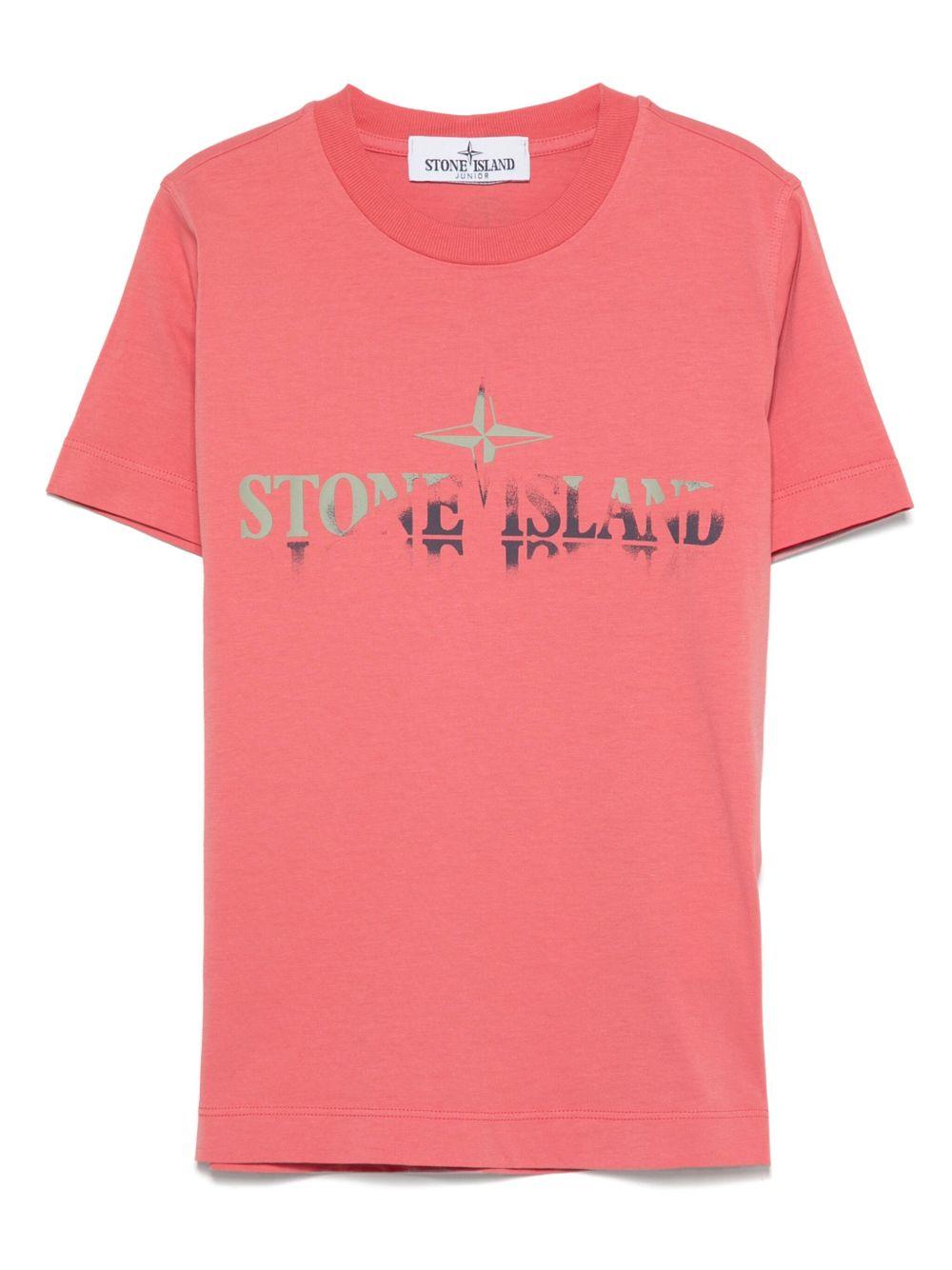 T-shirt rosa stampa frontale logo