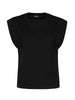T-shirt nera maniche ad aletta
