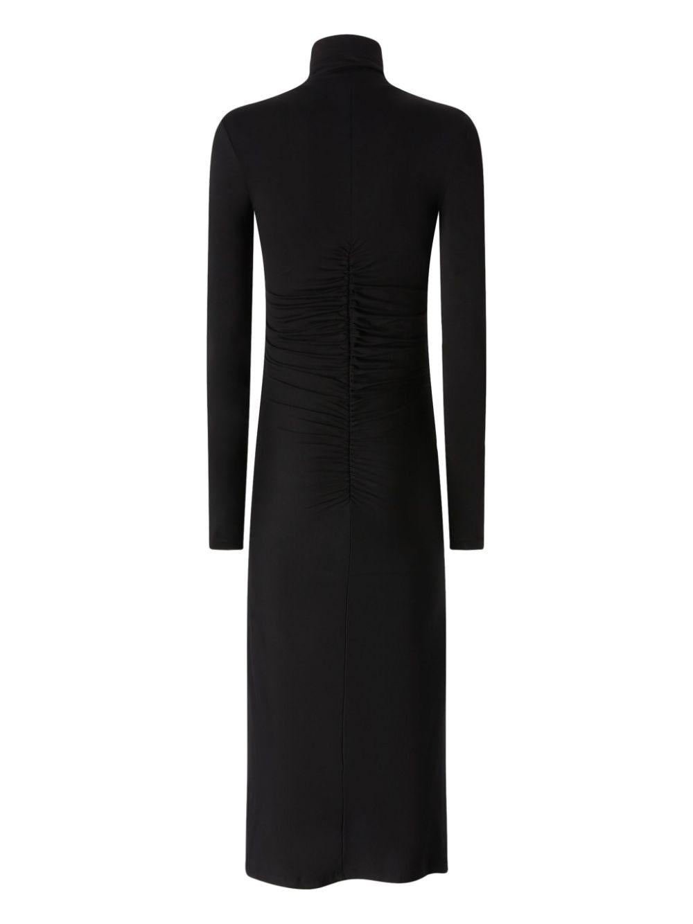 Abito lungo drappeggio in vita nero 104502A29B Z99 PINKO 