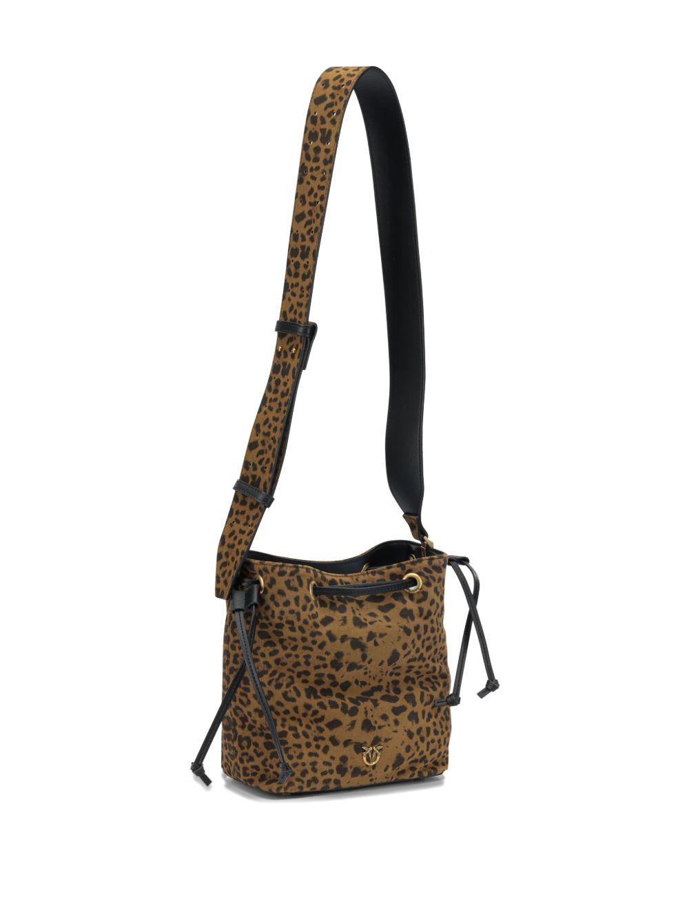 Borsa a spalla con stampa leopardata 104303A32A M35Q PINKO 