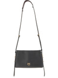 Borsa a tracolla in pelle con anelli metallici