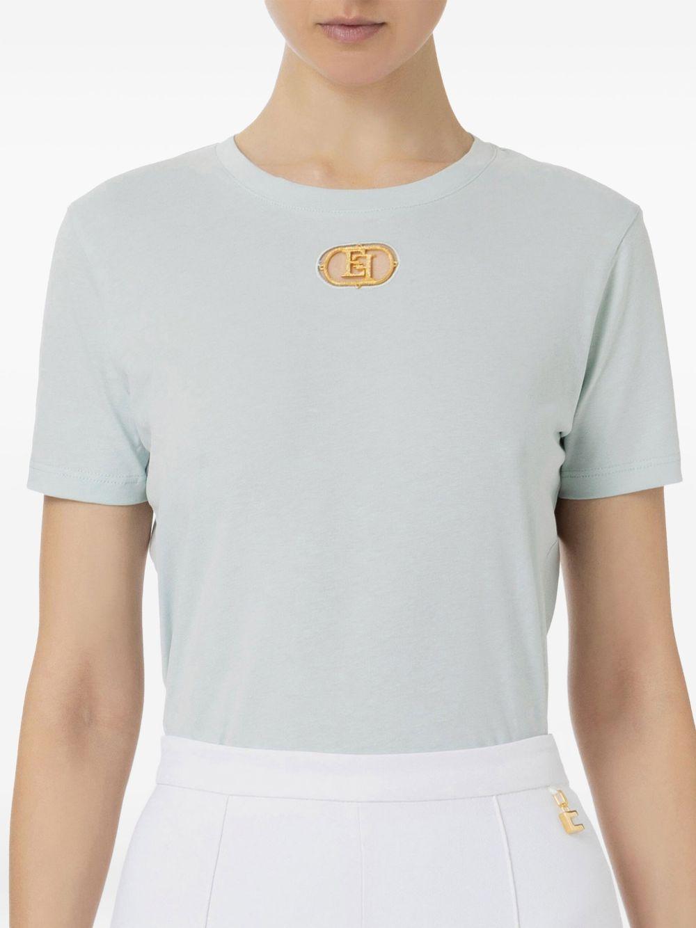 T-shirt acqua cut-out logato MA52N41E2 BV9 ELISABETTA FRANCHI 