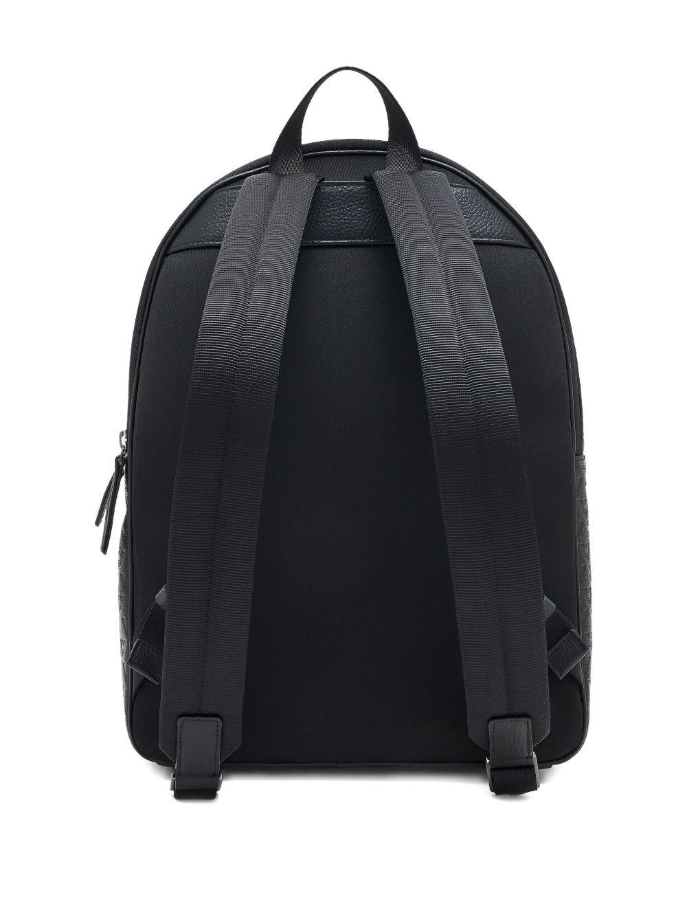 Zaino nero con logo in rilievo e chiusura con zip EM001678AF14774 UC001 EMPORIO ARMANI 