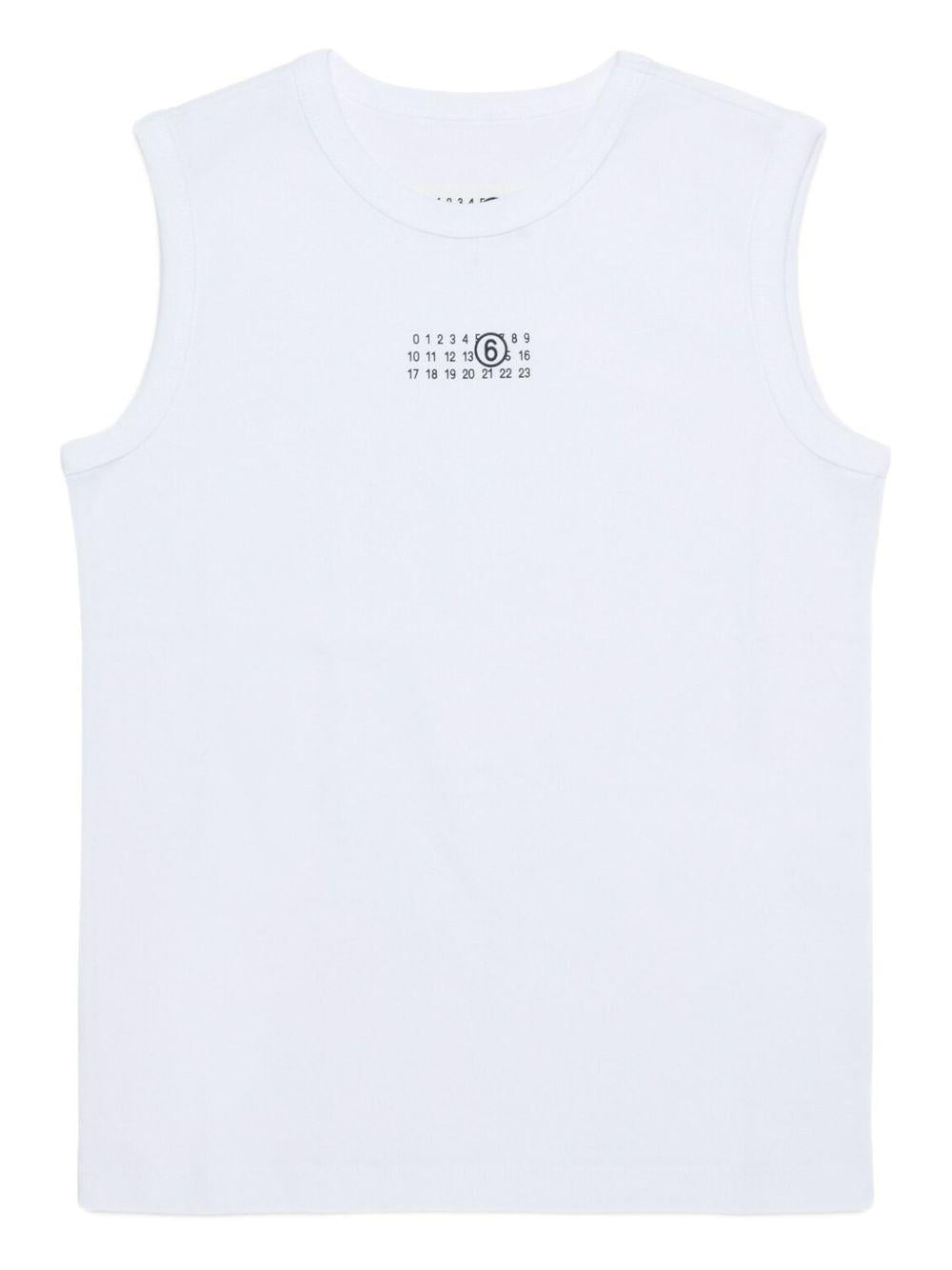 Canotta senza maniche con stampa numerica M60575MM04I M6100 MM6 MAISON MARGIELA KIDS 