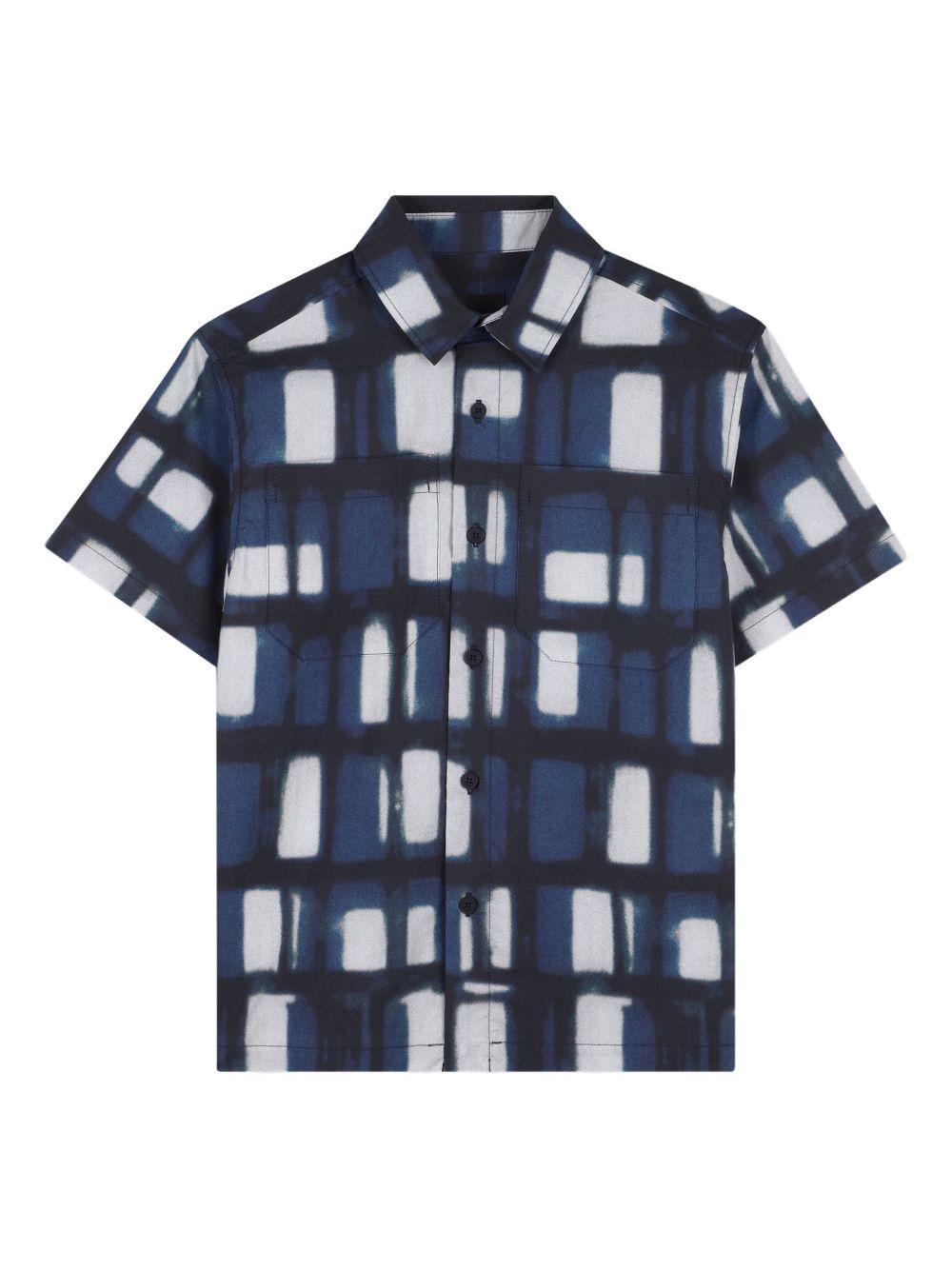 Camicia manica corta stampa a quadri H31085 Z40 GIVENCHY KIDS 