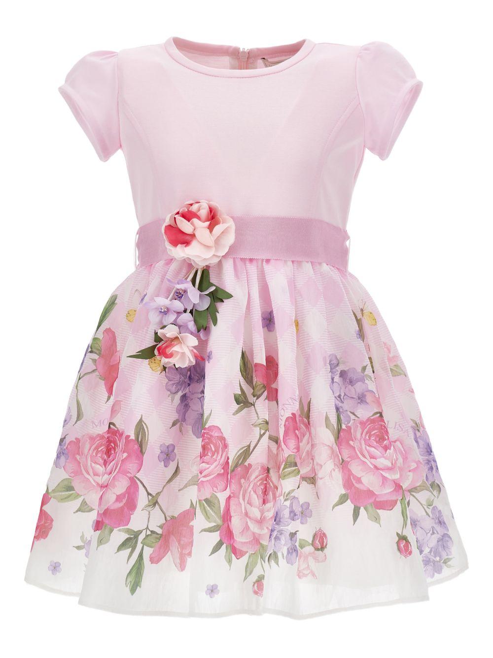 Abito a maniche corte con stampa floreale 11G9097622 0090 MONNALISA KIDS 
