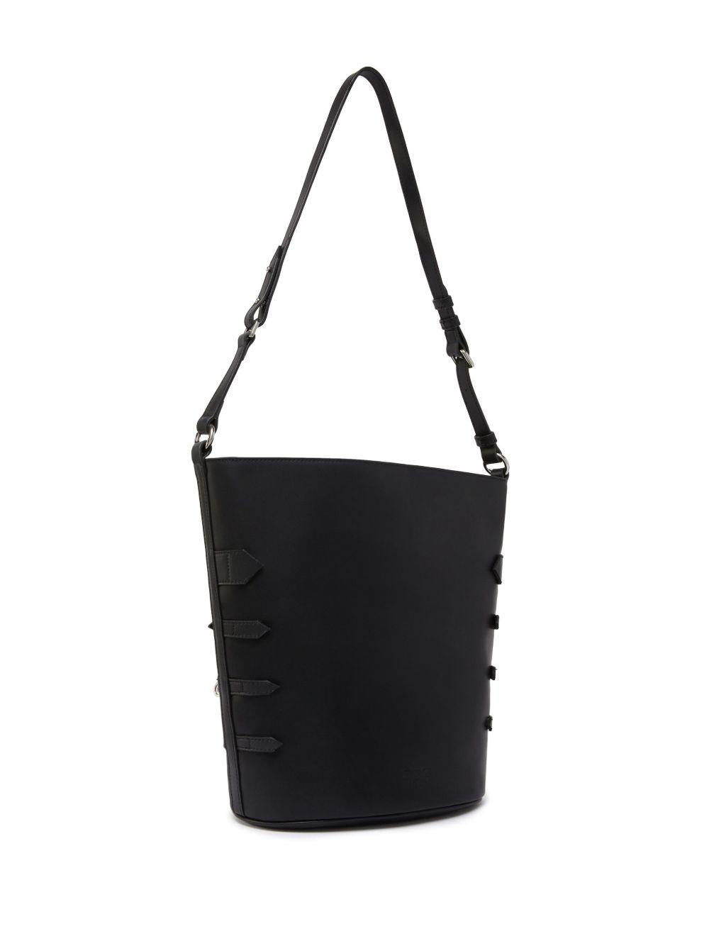Borsa Secchiello belts nera