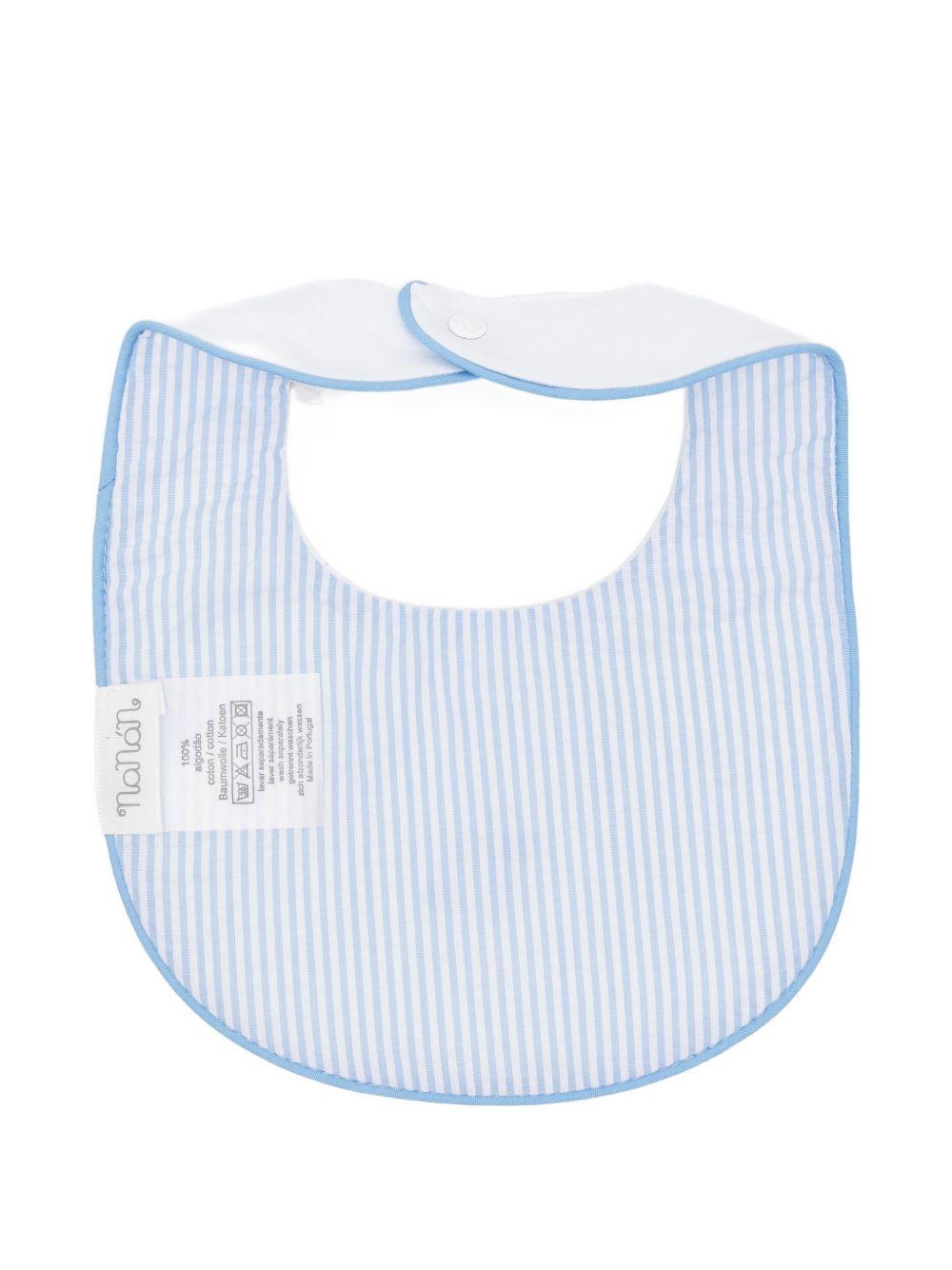 Bavaglino in cotone con fodera rigata E26130 BIANCO NANAN KIDS 