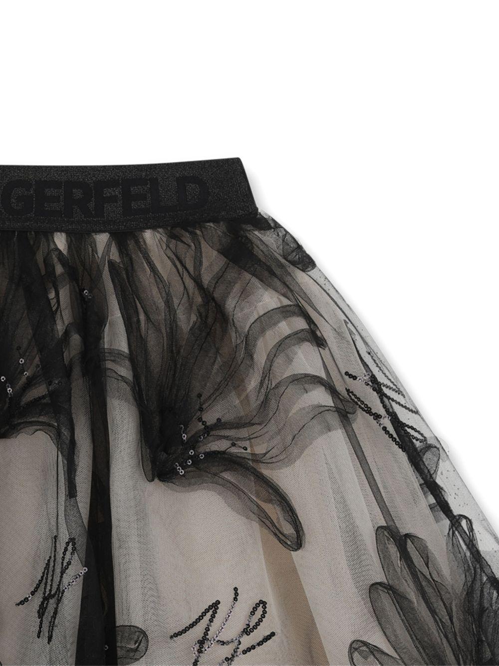 Gonna in tulle con stampa Z31121 192 KARL LAGERFELD KIDS 