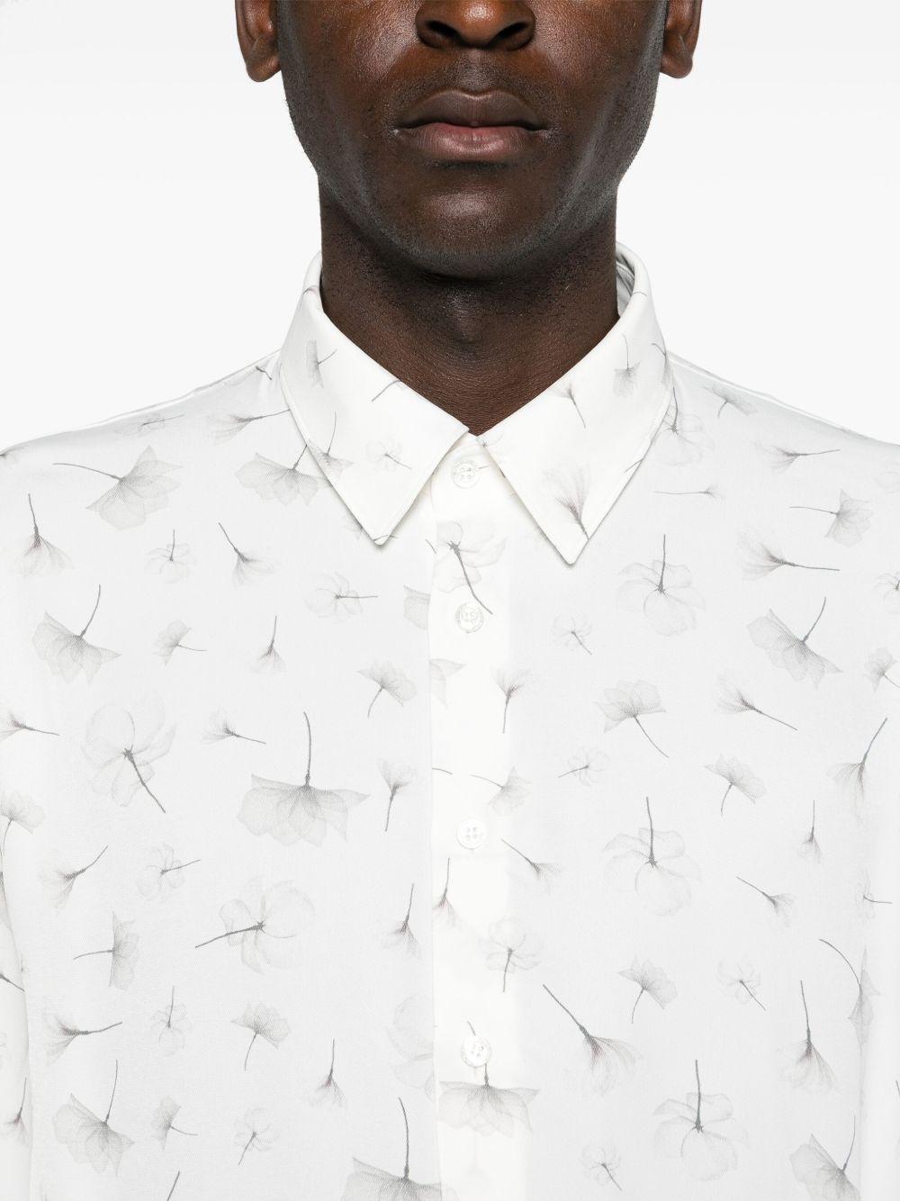 Camicia bianca stampa micro floreale