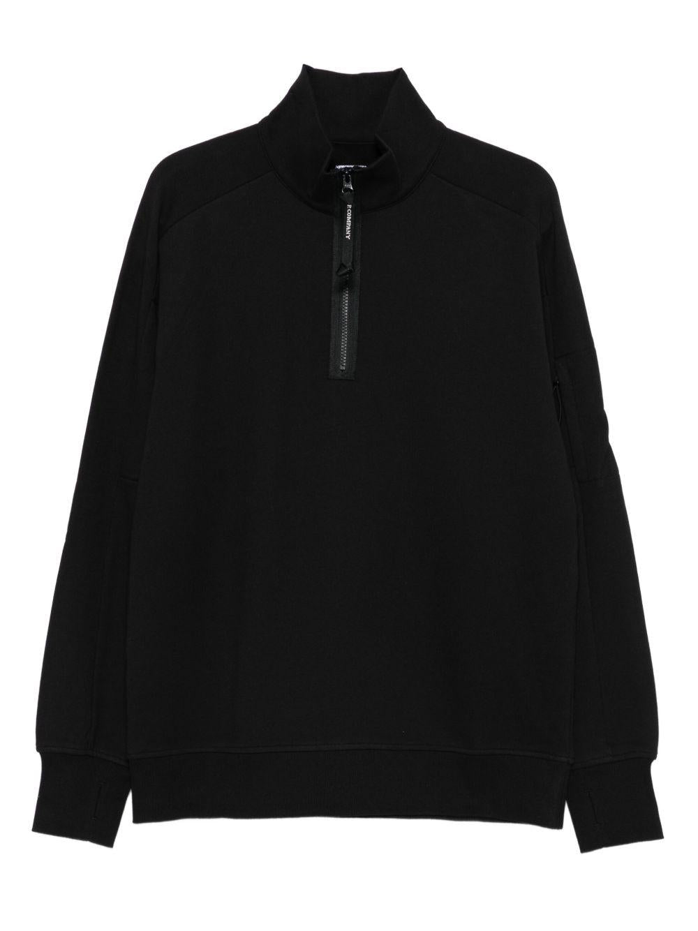 Felpa Nera con Mezza Zip e Collo Alto 19CMSS153A005086W 999 CP COMPANY 