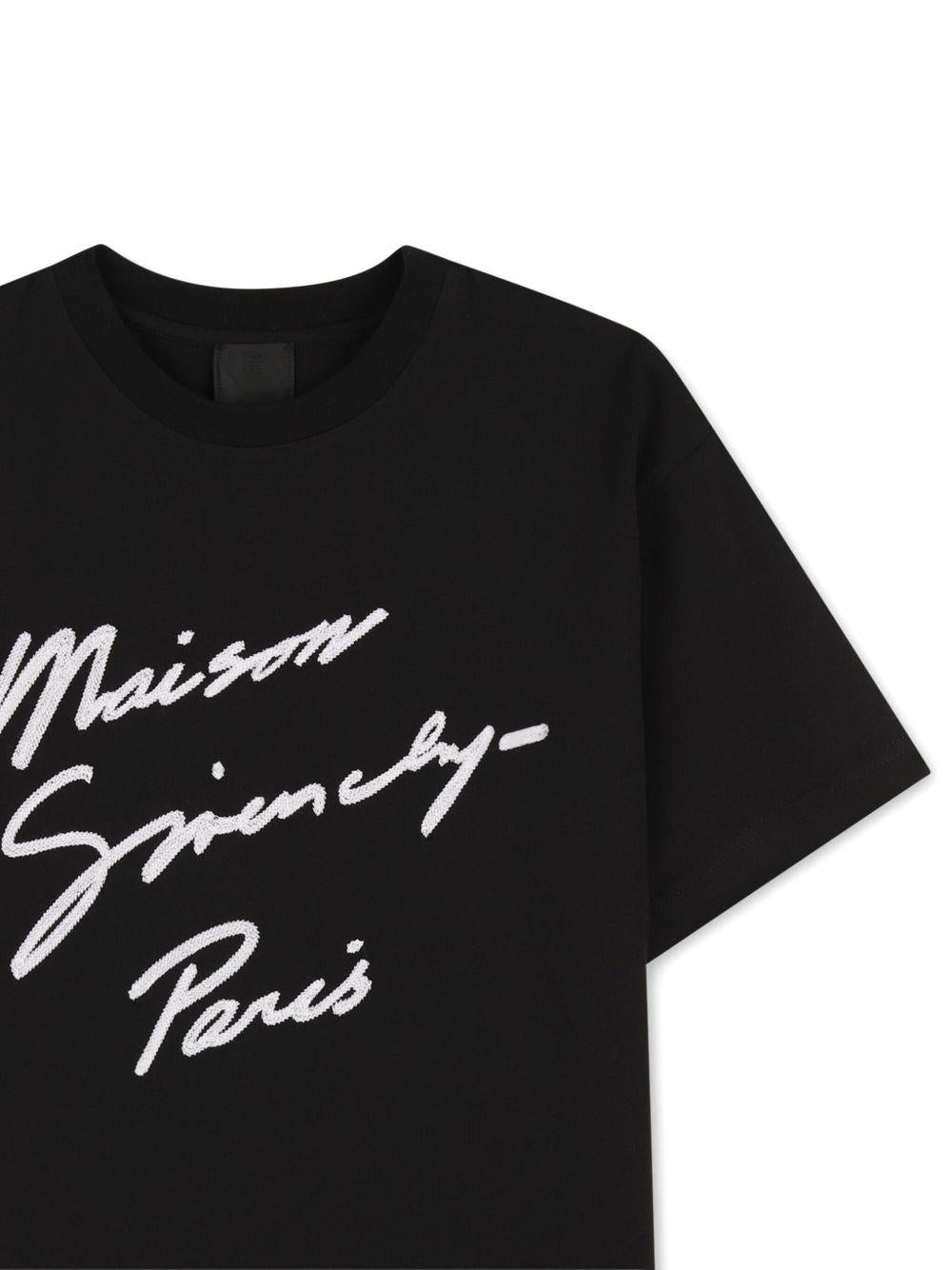 T-shirt in Cotone Biologico con Logo Frontale H30951 09B GIVENCHY KIDS 