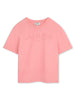 T-shirt rosa ricamo logo lettering