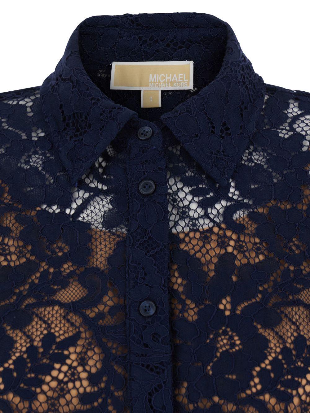 Camicia in pizzo con maniche lunghe MS64101KQ9 409 MICHAEL KORS 