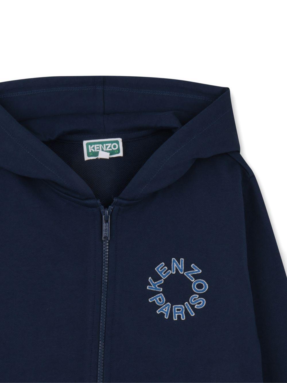 Felpa con cappuccio e zip K61691 84N KENZO KIDS 