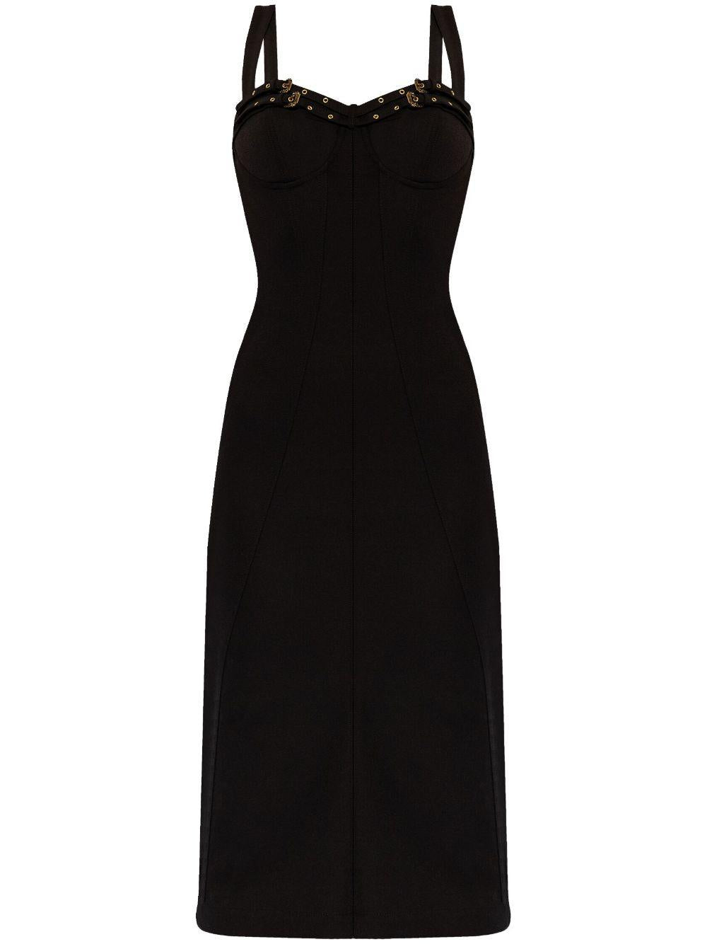 Abito midi scollo fibbie e occhielli 77HAO935N0394 899 VERSACE JEANS 