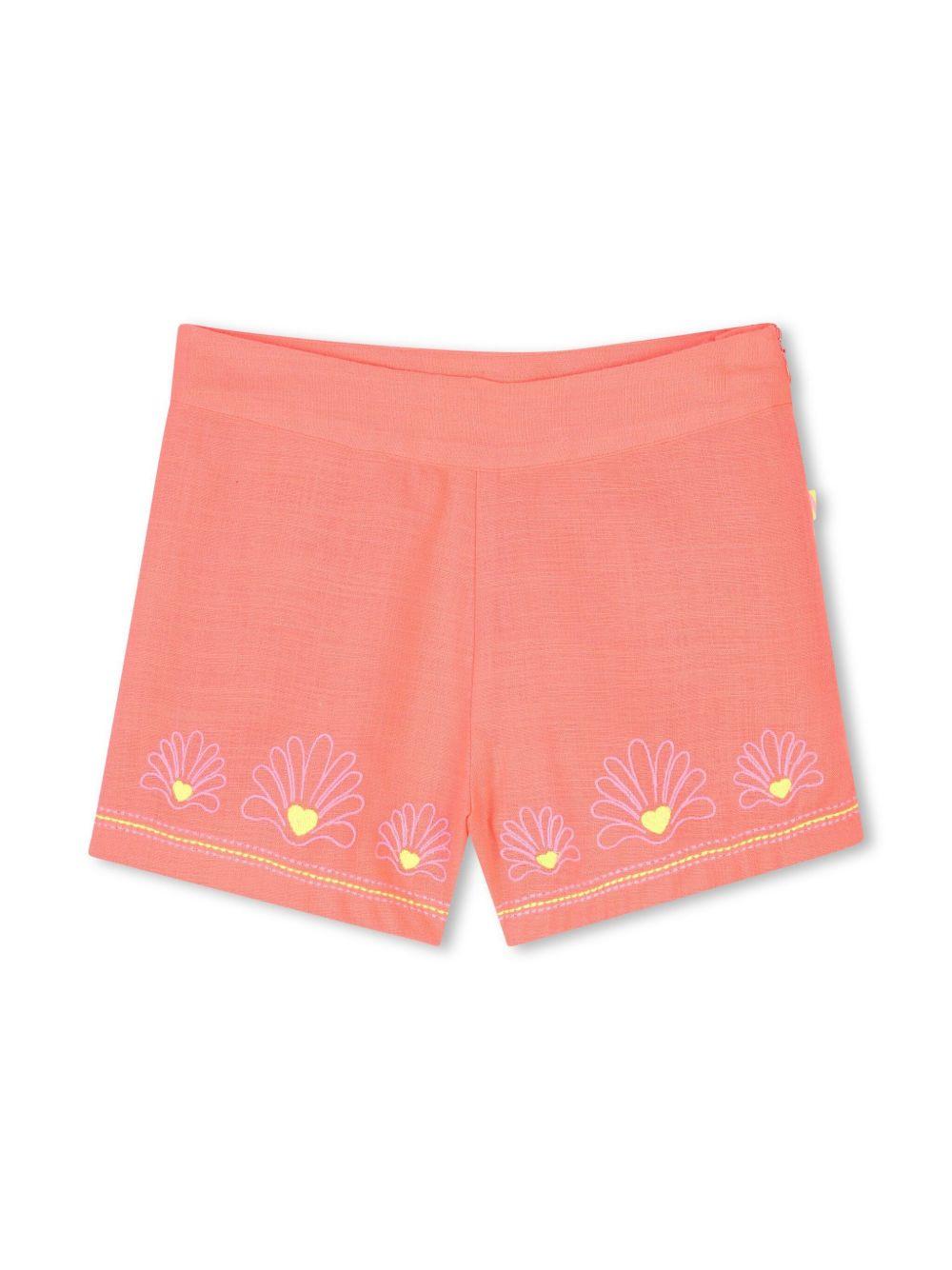 Short arancio orli ricamati