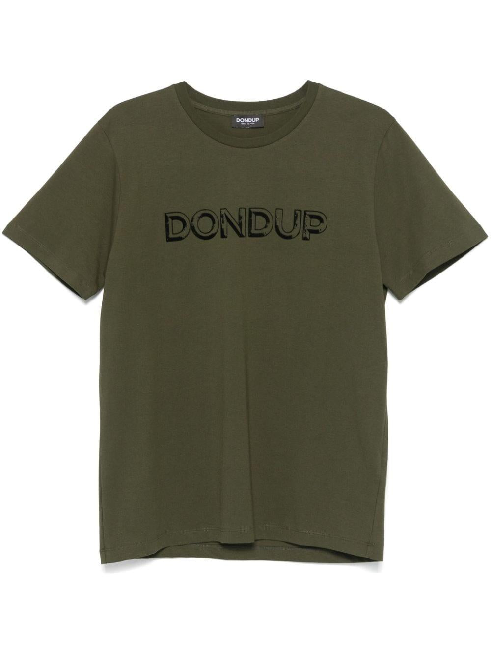 T-shirt logo stampa verde militare US198JF0309UHY6 633 DONDUP 