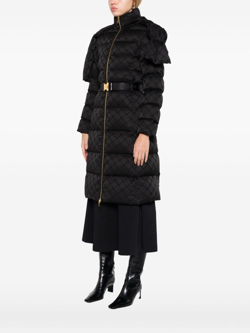 Piumino Nero Matelassé con Cintura Regolabile PI84D56E2 110 ELISABETTA FRANCHI 