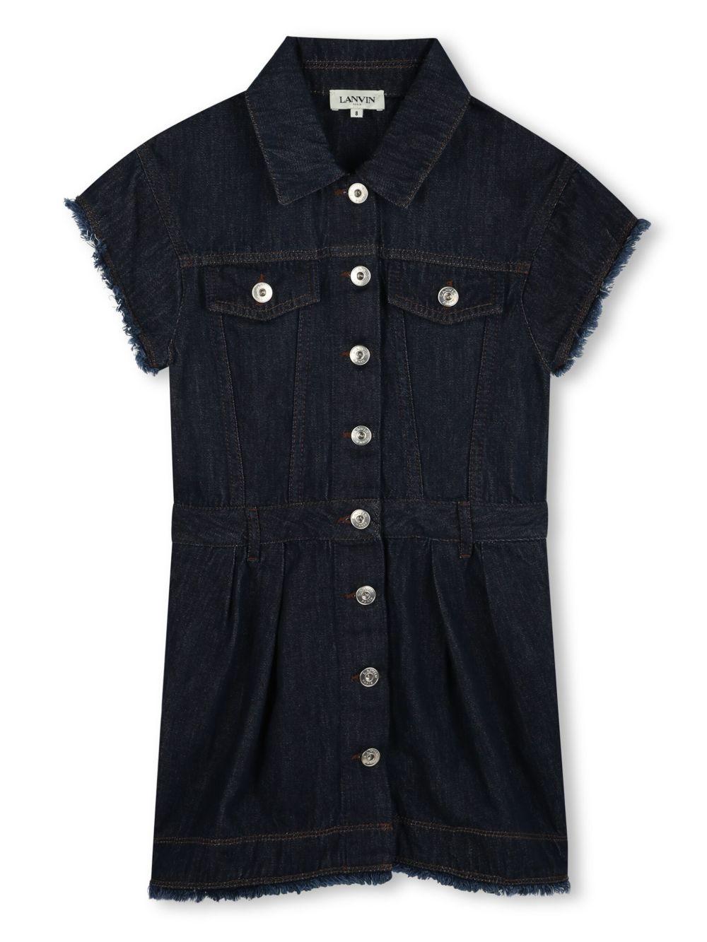 Abito in denim logo effetto vissuto N30207 Z09 LANVIN KIDS 