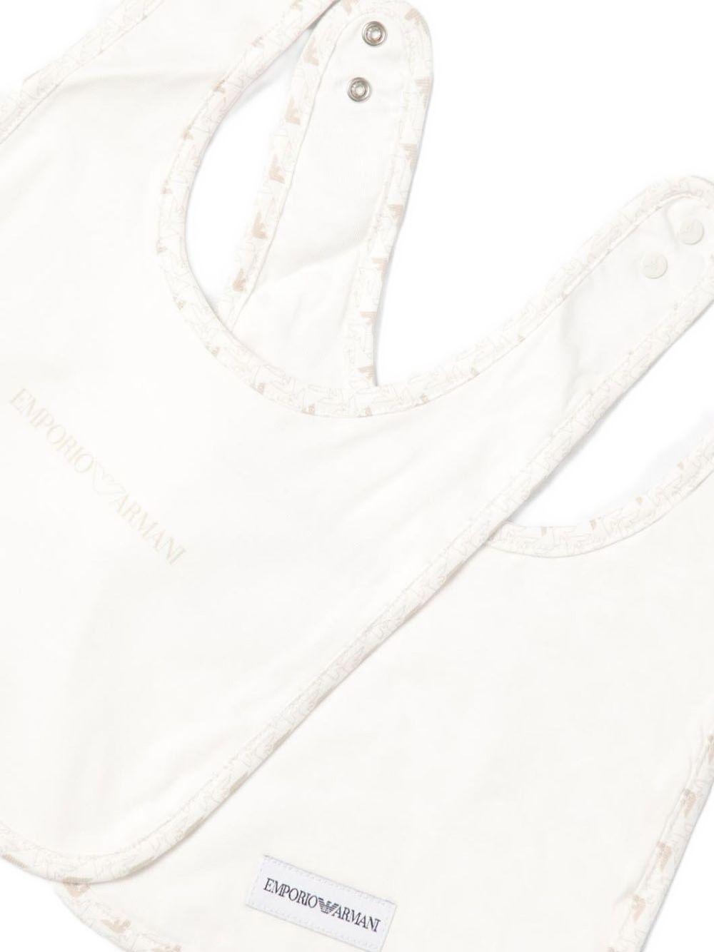 Set bavette beige logate (2pz) EY000007AF10913 F1014 EMPORIO ARMANI KIDS 