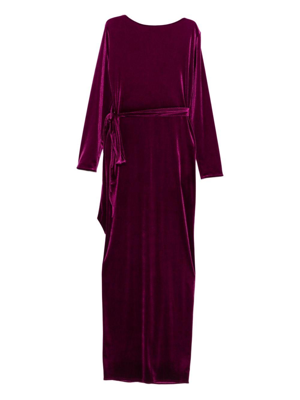 Abito Lungo con Nodo Frontale e Maniche Lunghe AT126 BORDEAUX ALESSANDRO LEGORA 