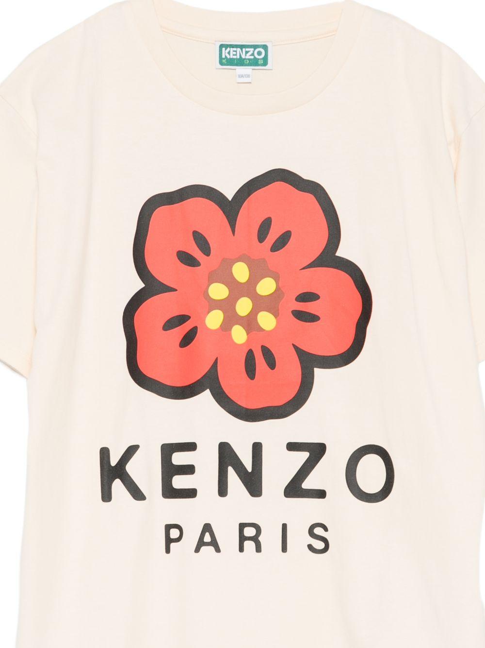 T-shirt in cotone con stampa floreale K61698 208 KENZO KIDS 