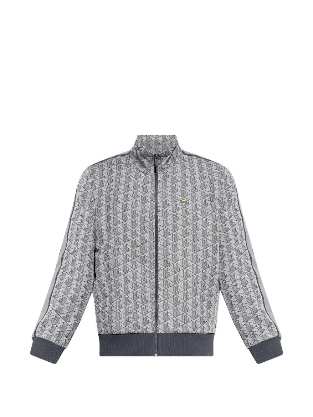 Felpa con zip e stampa geometrica SH1368 41I LACOSTE 