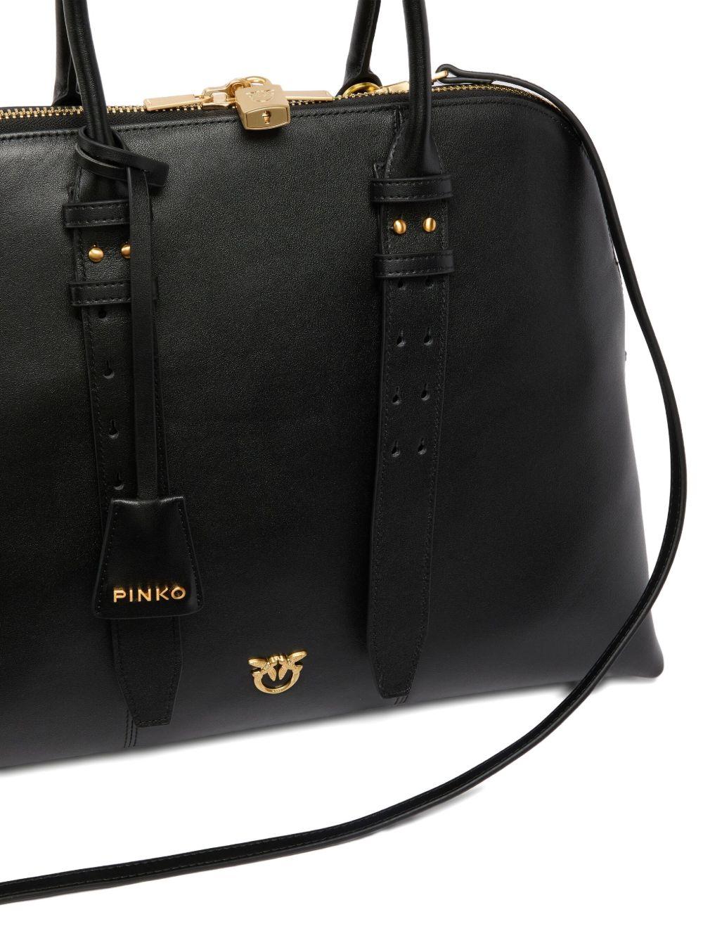 Borsa tote in pelle con chiusura a lucchetto 105172A0QO Z99V PINKO 