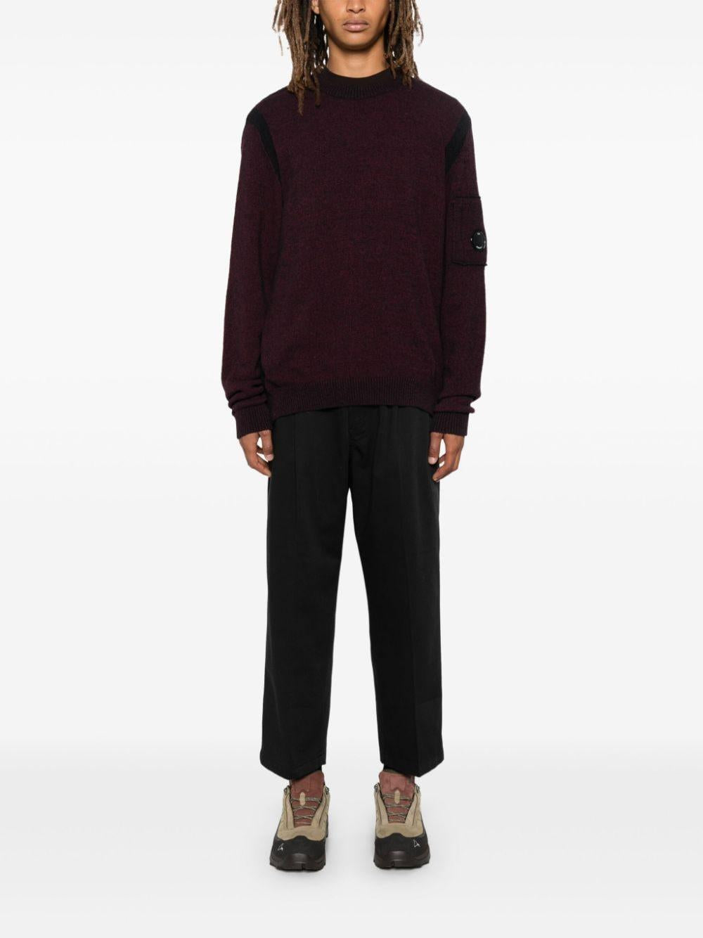 Maglione bordeaux logo compass braccio