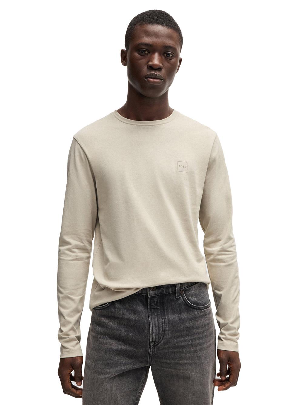 Maglia Taks  mini logo petto beige