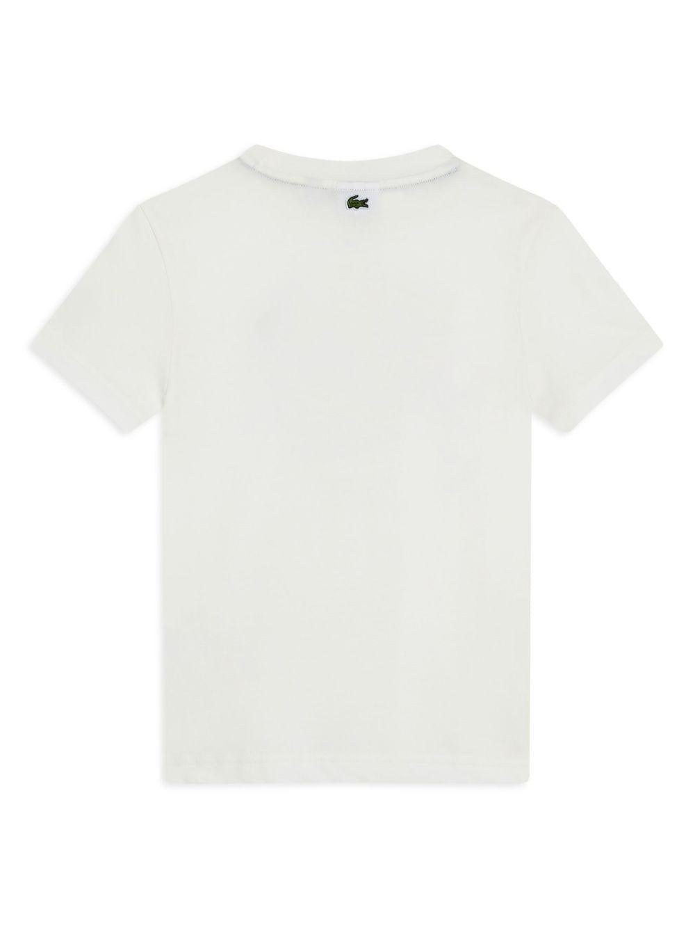 T-shirt bianca con stampa frontale logo TJ3003 70V LACOSTE KIDS 